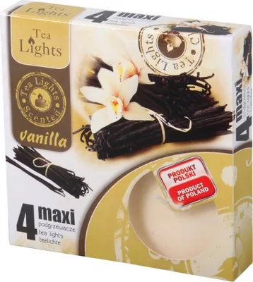 Obrázok produktu pre Svíčka čajová VANILKA MAXI vonná 4ks