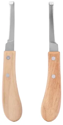 2er-Set Hufmesser, Kohlenstoffstahl, gebogene Klinge, 21,5 cm