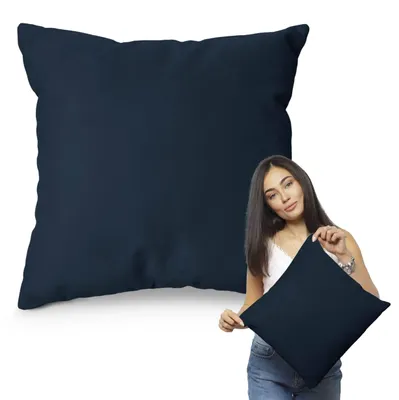 Produktbild von Muralo DEKORATIVES KISSEN 50 cm x 50 cm Zierkissen für Sofa Dekokissen für Bett Dunkelblau