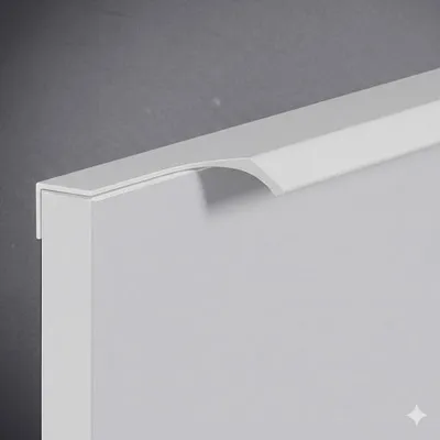 Image de Poignée de meuble profil en aluminium Entraxe 147x16x40mm Blanc Mat