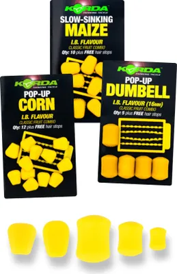 Produktbild von Korda Dumbell Pop-Up Angelköder 16 mm, Gelb, mit Essential I.B. Aroma
