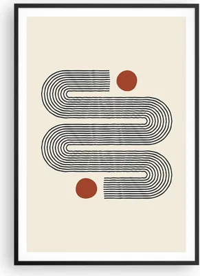 Produktbild von Gerahmtes Poster - Schwarzer Rahmen - Minimalistisch Modern Abstraktion - 70x100 cm - Wand Bild - Wanddeko - Wandbilder - Kunstposter - Wandposter - Bilderrahmen - Bilder - P2BPA70x100-4901
