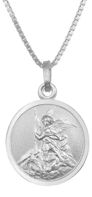Productafbeelding van trendor 41462 Halskette met hanger van aartsengel Michael, diameter 16 mm, zilver 925, 40 cm