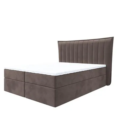 Produktbild von Bett Boxspringbett LUNA Topper VISCO und Bettkästen - Doppelbett, Stauraum, Schlafzimmer, Polsterbett, Bettgestell (120x200, Braun - ITAKA 20)