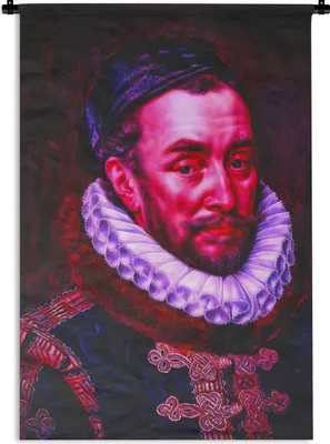 Produktbild von MuchoWow® Wandteppich Wandbehang Wilhelm von Oranien - Adriaen Thomasz - Alte Meister 120x180 cm Tapisserie Dekoration Wandtuch - Schlafzimmer - Dekorationen für das Haus