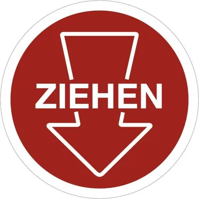 Produktbild von Dreifke® Aufkleber Piktogramm Ziehen mit Pfeil, Folie, Ø 100 mm