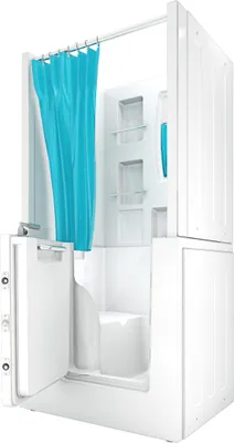 Produktbild von Seniorendusche und Sitzwanne Kombination Wanne mit Tür S02D-B-L 100x78x205cm