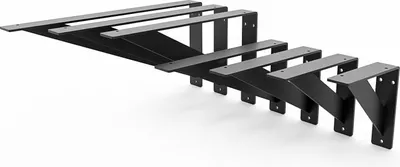 Produktbild von HEVVA - Waschtischhalterung ELBE - 35 cm Tiefe Schwarz, 2 Stück