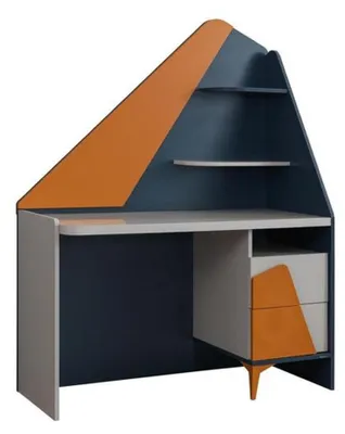 Produktbild von Schreibtisch  Designer Jugendzimmer Möbel Holz Luxus Tische Blau