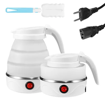 Klappbarer Reise-Wasserkocher 600 ml Silikon weiß