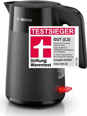 Productafbeelding van BOSCH TWK2M163, waterkoker, zwart, 1,7 liter, 2400 watt