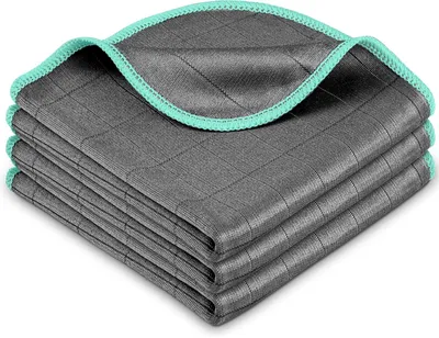 Imagen del producto de Paquete de 3 paños de limpieza de microfibra, 400 GSM, 30x30 cm, para ventanas y espejos