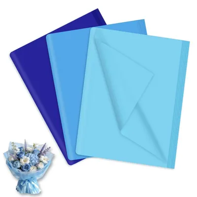 Immagine prodotto di Carta velina, 120 fogli, 35 x 50 cm, carta da regalo blu