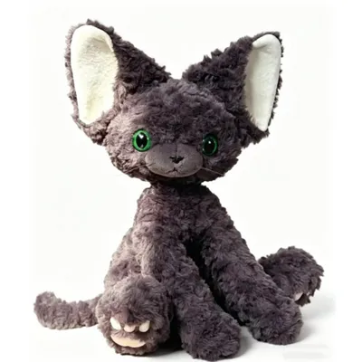 Produktbild von Plüsch Katze Kuscheltier 40 cm Krullig Grau Weiches Stofftier