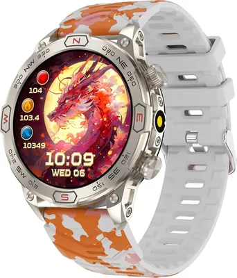 Produktbild von Outdoor Smartwatch Herren mit Telefonfunktion 1,43-Zoll-AMOLED-Touchscreen, Fitnessuhr mit Blutdruckmessung, Pulsmesser, Kompass, Höhenmesser
