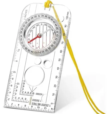 Produktbild von Navigationskompass für Wandern und Orientierungslauf – Pfadfinderkompass, leicht und robust, 12,5 x 6,0 cm, ideal für Outdoor-Abenteuer, Camping und Überlebenstraining