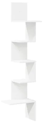 Immagine prodotto di vidaXL Scaffale a muro ad angolo bianco 32x32x127,5 cm Materiale a base di legno