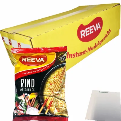 Produktbild von Reeva Instant Nudeln asiatischer Art Rindgeschmack (24x60g Packung) VPE + usy Block