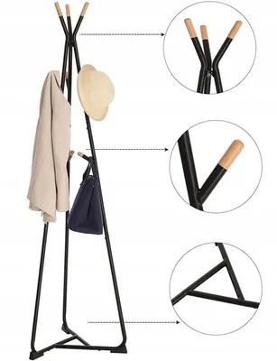 Produktbild von Freistehender Kleiderständer aus Metall – für Flur & Jacken – Loft-Stil