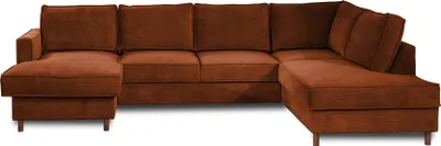 Produktbild von Lisa Design JAKE - Wohnlandschaft - mit Schlaffunktion und Bettkasten - 7-Sitzer - aus Cord - rechts , Rostfarben