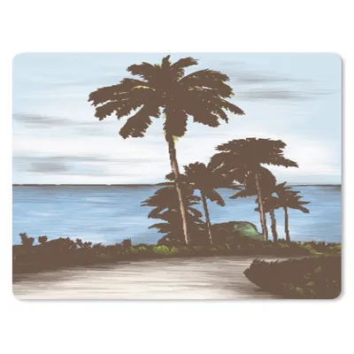 Produktbild von MuchoWow® Mauspad Mousepad Meer - Palme - Aquarell 23x19 cm - Mousepads - Maus Mat - Pad - Mausunterlage - Schreibtischunterlage - Mauspad
