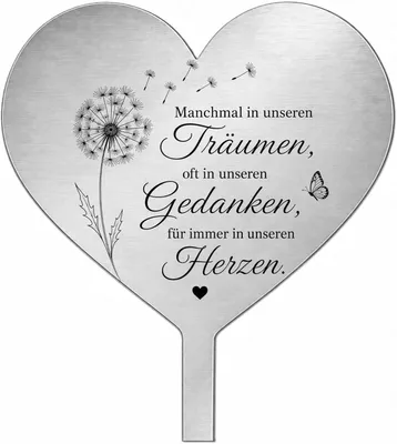 Immagine prodotto di Decorazione a forma di cuore per tombe, in acciaio inossidabile, 12 x 11 cm, resistente agli agenti atmosferici, ideale per decorare le tombe