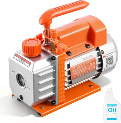 Zdjęcie produktu dla Pompa próżniowa - Jednostopniowa pompa czynnika chłodniczego - Przepływ 99 l/min (3,5 CFM) - Czterobiegunowy silnik 180 W - Do R134a/R22/R410A - Do klimatyzacji samochodowej i odgazowywania żywic - Olej w zestawie