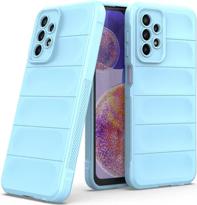 Produktbild von Galaxy A23 Hülle, Weich TPU Silikon Stossfest Anti-rutsch Schutzhülle für Samsung Galaxy A23 Blau