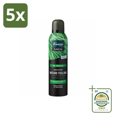 Productafbeelding van 5 x Kneipp MEN Nature Feeling douchefoam - denengeur - 200 ml - voordeelverpakking - 5 stuks