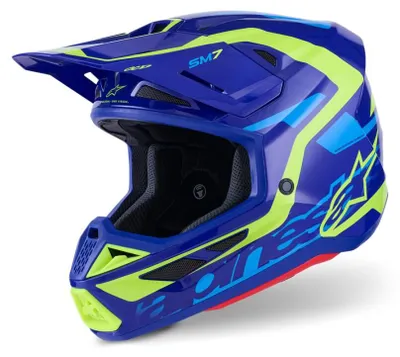 Image de Casque Alpinestars SM7 Deed, bleu/jaune, taille : 2XL