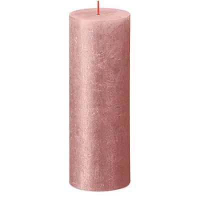 Produktbild von Bolsius Rustik Shimmer Kerze Rosa 190/68mm