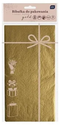 Image de Papier de soie d'emballage 50 x 70 cm, 5 feuilles dorées - INTERDRUK