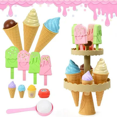 Image de Cuisine de jeu, avec accessoires et jouets de glace, pour les jeux de rôle, 1 pièce.