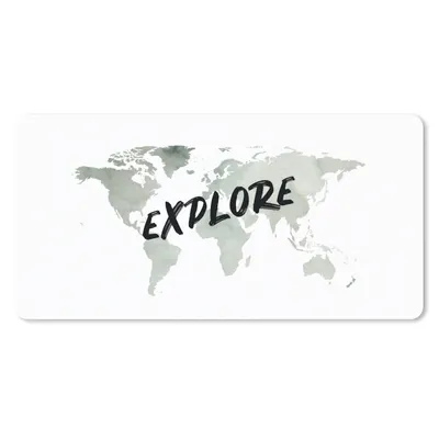 Produktbild von MuchoWow® Mauspad Mousepad Weltkarte - Aquarellfarbe - Zitate 60x30 cm - Mousepads - Maus Mat - Pad - Mausunterlage - Nachhaltig