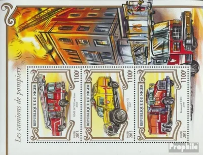 Produktbild von Briefmarken Niger 2015 Mi 3554-3556 Kleinbogen (kompl. Ausg.) postfrisch Feuerwehrfahrzeuge
