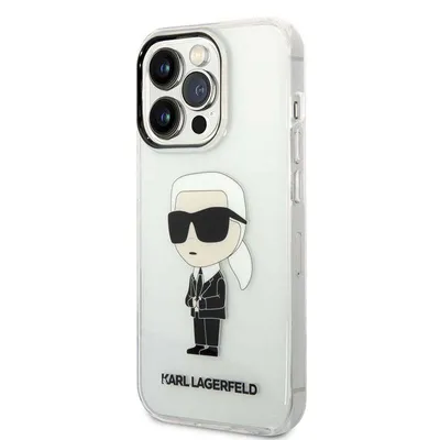 Productafbeelding van Telefoonsleeve Karl Lagerfeld Iconique Karl voor iPhone 14 Pro - Transparant