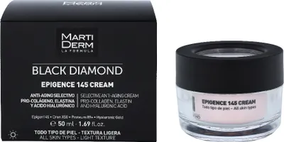 Produktbild von MartiDerm BLACK DIAMOND Epigence 145 Cream, Tagescreme, Gesicht, Anti-Falten, Aufhellend, Elastizität, Kräftigend, Feuchtigkeitsspendend, Erneuernd, 50 ml, Topf, 1 Stück(e)