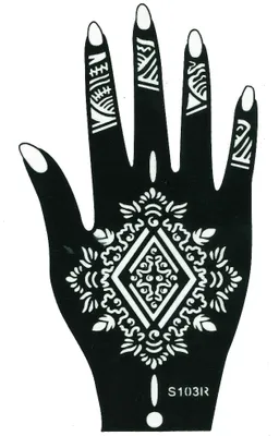 Produktbild von Henna Tattoo Schablone für die rechte Hand