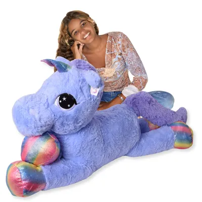 Immagine prodotto di TE-Trend peluche 110 cm XXL unicorno peluche cavallo unicorno gigante