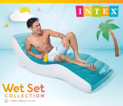 Produktbild von INTEX 56874EU - Lounge - King Cool (blau, 191x99cm) Poolsessel aufblasbar Poolsitz