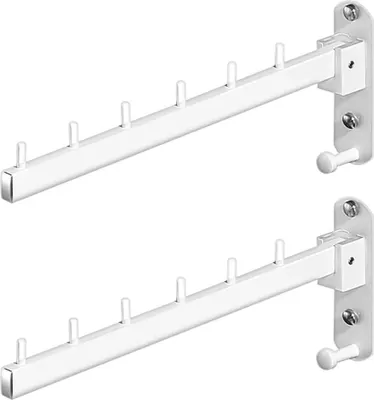 Produktbild von Wandkleiderbügel 2 Stück, 90° klappbar, Edelstahl, für Schlafzimmer