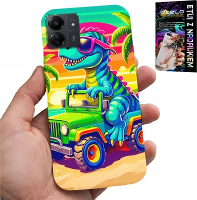 Obrázok produktu pre Puzdro pre Xiaomi Redmi 13C 4G – Dinosaurus v nákladnom aute Motívy pre deti