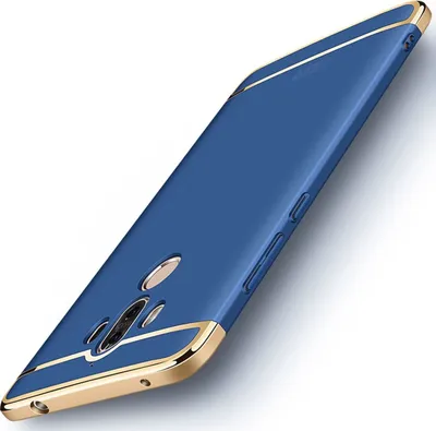 Produktbild von Handy Hülle Schutz Case für Huawei Mate 10 Bumper 3 in 1 Cover Chrom Blau