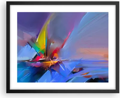 Produktbild von Gerahmtes Poster - Schwarzer Rahmen - Abstraktion modern - 50x40 cm - Wand Bild - Wanddeko - Wandbilder - Kunstposter - Wandposter - Bilderrahmen - Bilder - Kunstdruck - Wandbild - P2BAA50x40-4030