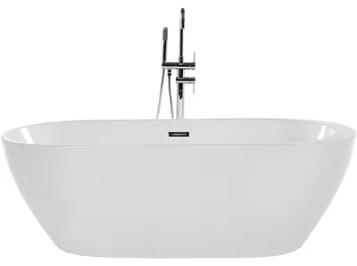Produktbild von BELIANI Freistehende Badewanne Acryl oval weiß 150 x 75 cm Badezimmer