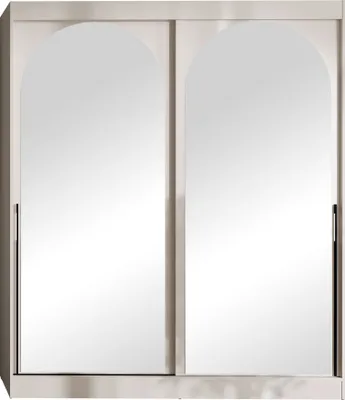 Produktbild von MIRJAN24 Schiebetürenschrank Modin 180, mit Spiegel, Kleiderschrank vom Hersteller (Farbe: Cashmere / Cashmere + Schwarz)