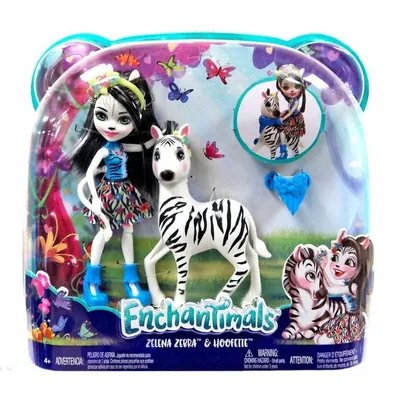 Produktbild von Mattel FKY75 - Enchantimals - Puppe mit Zebra, Zelena und Hoofette