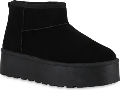 Produktbild von VAN HILL Damen Warm Gefütterte Plateau Boots Bequeme Profi-Sohle Schuhe 840733, Farbe: Schwarz, Größe: 37