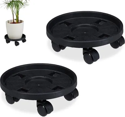 Produktbild von Famanu Pflanzenroller Set – 2 Stück, niedrig, für Blumentöpfe bis 27,5 cm