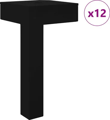Obrázok produktu pre vidaXL Nohy 12 ks čierne 57 x 57 x 100 mm železo